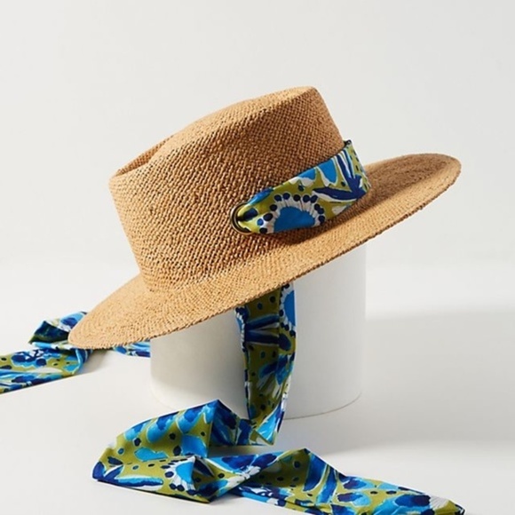 Anthropologie  Vera Scarf Trimmed Boater Hat main image 11